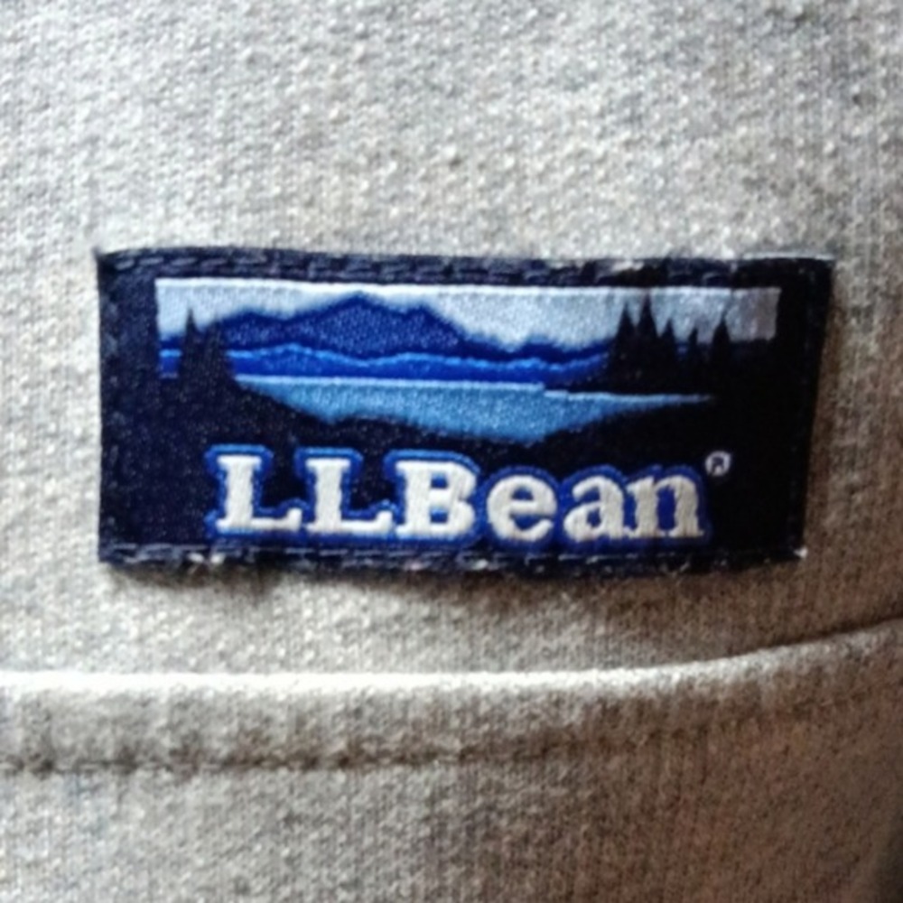 LL Bean Mens Gray Pullover Snap Neck Sweatshirt Sweater Size L 100% Cotton - Picture 5 of 7